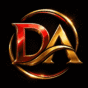 Damac logo with red and gold 3D letters on a black background